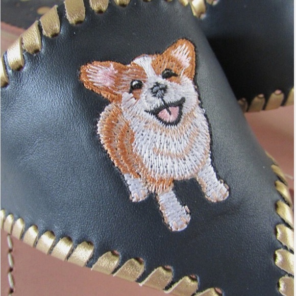 Jack Rogers Embroidered CORGI Dog Sandal 7.5 - Picture 3 of 6